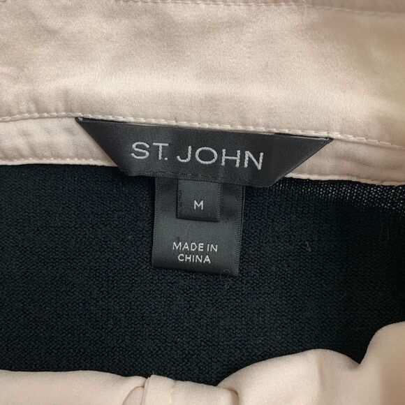 St John Sweater Womens M Medium Wool Silk Blend Contrast Layered Twofer *READ - Picture 8 of 11